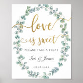 Eucalyptus Groene Liefde is Zoet Neem een Treat Poster (Voorkant)