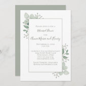 Eucalyptus Groene Loof Rehearsal Diner Kaart (Voorkant / Achterkant)