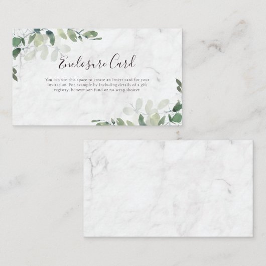 Eucalyptus Groene Marmer Informatiekaartje (Voorkant / Achterkant)