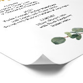 Eucalyptus groene menu- of barmenuschild poster (Hoek)