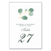 Eucalyptus Groene Moderne Elegante Zomer Bruiloft Kaart (Voorkant)