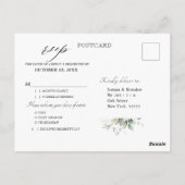 Eucalyptus Groene Moderne Geometrische Trouw RSVP  Briefkaart (Achterkant)
