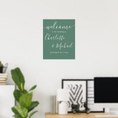 Eucalyptus groene moderne trouw welkomstbord poster (Thuiskantoor)