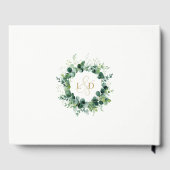 Eucalyptus Groene Monogram 50ste Verjaardag Gastenboek (Achterkant)