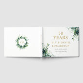 Eucalyptus Groene Monogram 50ste Verjaardag Gastenboek (Volledig)