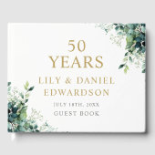 Eucalyptus Groene Monogram 50ste Verjaardag Gastenboek (Voorkant)