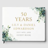 Eucalyptus Groene Monogram 50ste Verjaardag Gastenboek (Voorkant)