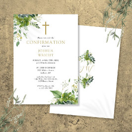 Eucalyptus Groene Monogram Bevestiging Kaart