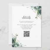 Eucalyptus Groene Monogram QR Code Trouwen Kaart (Achterkant)