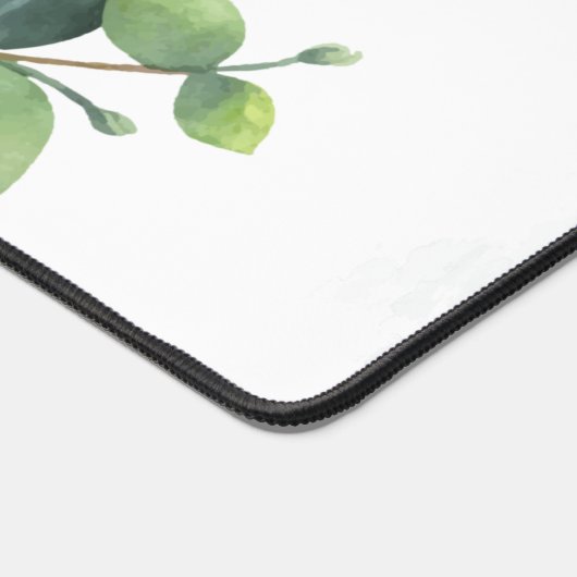 Eucalyptus Groene Monogram Script Bruidsdouche Bureaumat (Hoek)