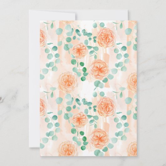 Eucalyptus Groene Perzik Bloemige Oefenavond Kaart (Achterkant)