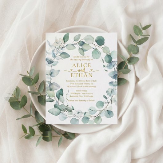 Eucalyptus Groene QR Code Foto Bruiloft Flyer