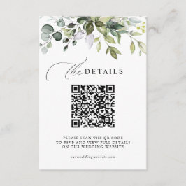 Eucalyptus Groene QR Code RSVP Huwelijksdetails Informatiekaartje