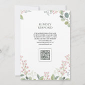 Eucalyptus Groene QR Code Trouwen Kaart (Achterkant)