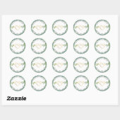 Eucalyptus Groene Retouradres Ronde Sticker (Vel)