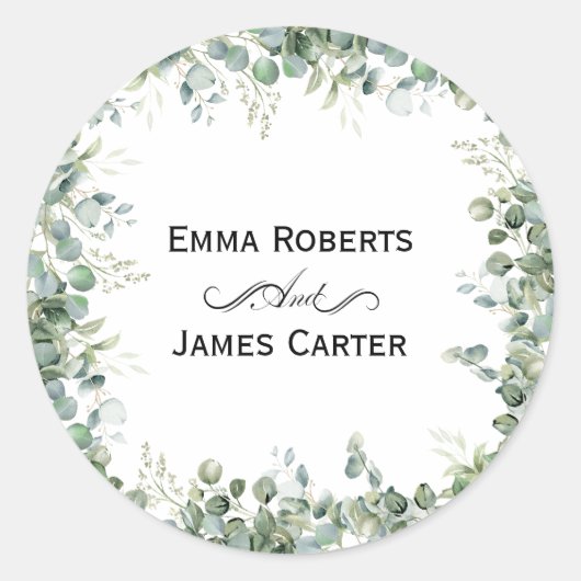 Eucalyptus Groene Ronde Sticker (Voorkant)