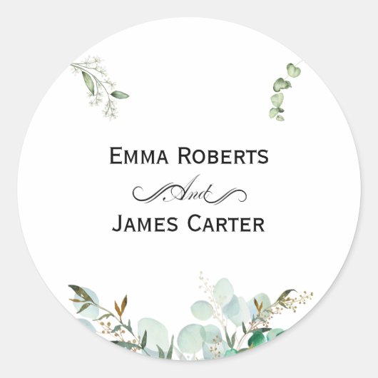 Eucalyptus Groene Ronde Sticker (Voorkant)