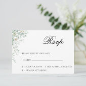 Eucalyptus Groene RSVP Kaart (Staand voorkant)