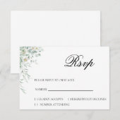 Eucalyptus Groene RSVP Kaart (Voorkant / Achterkant)