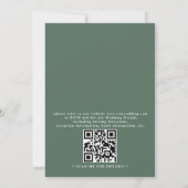 Eucalyptus Groene Rustieke Elegante QR Code Huweli Kaart (Achterkant)