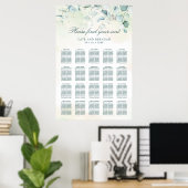 Eucalyptus Groene Rustieke Trouw Zittijd Chart Poster (Thuiskantoor)