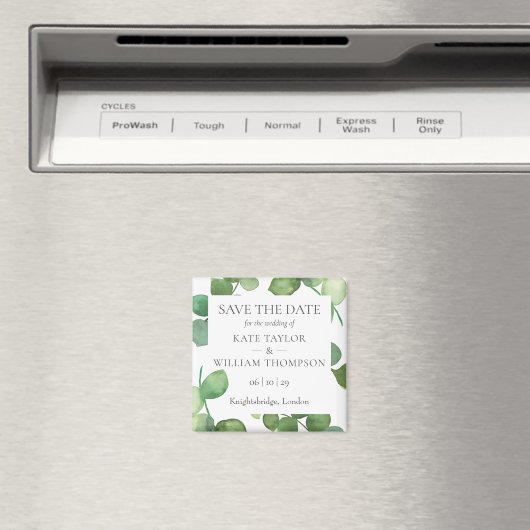 Eucalyptus Groene Save the Date Magneet (Insitu (Vaatwasser))