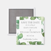 Eucalyptus Groene Save the Date-magneet Magneet (Voorkant / Achterkant)