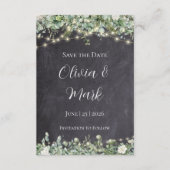Eucalyptus Groene Save the Date | Rustieke Botanis Informatiekaartje (Voorkant)