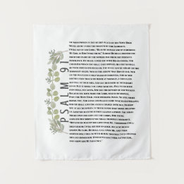 Eucalyptus Groene Schriftuur Kunst Psalm 91 Wandkleed