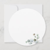 Eucalyptus Groene Script Blad Bruidsfeest Kaart (Achterkant)