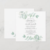 Eucalyptus Groene Script Botanische Bruidsdouche Kaart (Voorkant / Achterkant)