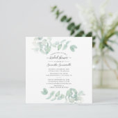 Eucalyptus Groene Script Botanische Bruidsdouche Kaart (Staand voorkant)