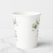 Eucalyptus Groene Script Bruidsdouche Papieren Bekers (Rechts)