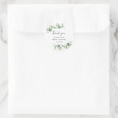 Eucalyptus groene script bruiloft dank je ronde sticker (Tas)