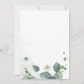 Eucalyptus Groene Script Bruiloft Feest Kaart (Achterkant)