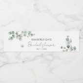 Eucalyptus groene script bruiloft feest waterfles etiket (Enkel label)