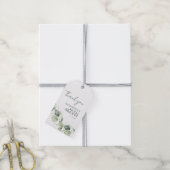 Eucalyptus Groene Script Bruiloftsborrel Cadeaulabel (Met Touw)