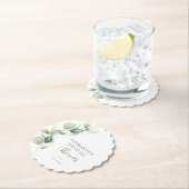 Eucalyptus Groene Script Bruiloftsborrel Kartonnen Onderzetters (Insitu)