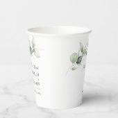 Eucalyptus Groene Script Bruiloftsreceptie Papieren Bekers (Links)
