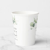 Eucalyptus Groene Script Bruiloftsreceptie Papieren Bekers (Rechts)