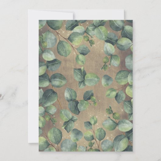 Eucalyptus groene slinger rustieke verjaardag kaart (Achterkant)