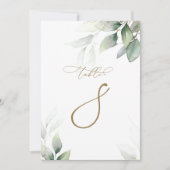 Eucalyptus Groene Tafel 8 Trouwtafel Nummer Kaart (Voorkant)