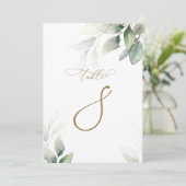 Eucalyptus Groene Tafel 8 Trouwtafel Nummer Kaart (Staand voorkant)