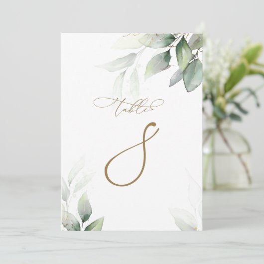 Eucalyptus Groene Tafel 8 Trouwtafel Nummer Kaart (Staand voorkant)