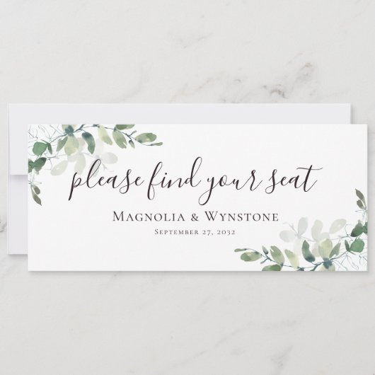 Eucalyptus Groene Tafelzitplaatsen Headerkaart Kaart (Voorkant)