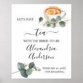 Eucalyptus groene thee bruiloft feest welkom bord poster (Voorkant)