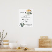 Eucalyptus Groene Thee Bruiloft Feest Welkomstbord Poster (Keuken)
