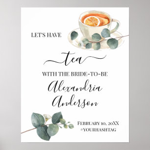 Eucalyptus groene thee bruiloftsborrel welkomstbor poster