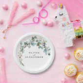 Eucalyptus groene trouw papieren bordje (Feest)