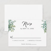 eucalyptus groene trouw RSVP kaartje (Voorkant / Achterkant)